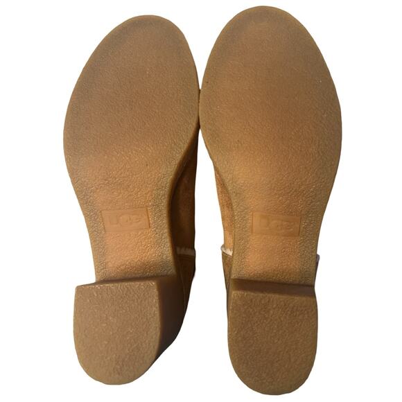 UGG Kasen Ankle Boots Womens 6.5 Tan Suede Leather Shearling Lined 3" Block Heel - Picture 6 of 10